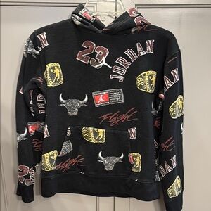 Vintage Jordan Black Graphic Hoodie YXL